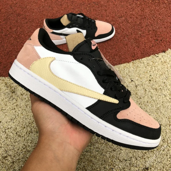 Travis Scott x Air Jordan 1 Low Black Pink Gold Hook CQ4277-995