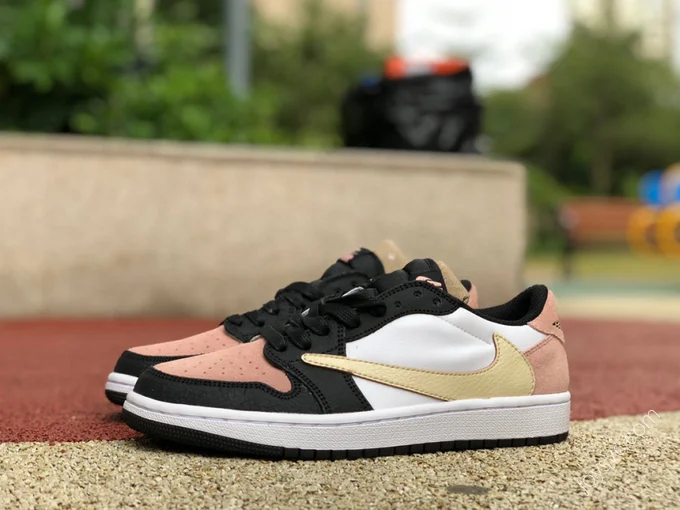 Travis Scott x Air Jordan 1 Low Black Pink Gold Hook CQ4277-995