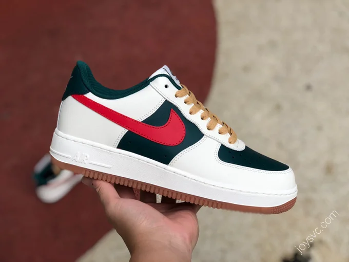 Nike Air Force 1 White/Green/Red Gum Sole FD9063-163