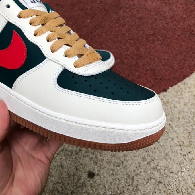 Nike Air Force 1 White/Green/Red Gum Sole FD9063-163