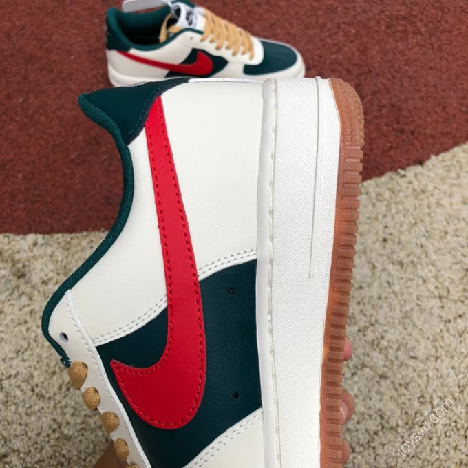 Nike Air Force 1 White/Green/Red Gum Sole FD9063-163