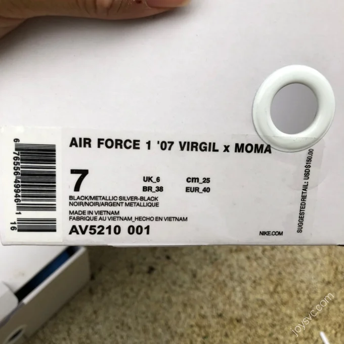 Nike Air Force 1 x Off-White Black/White AV5210-001