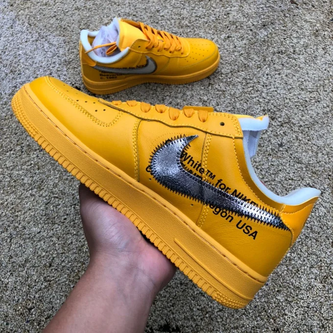 Nike Off White Air Force 1 Gold/Silver DD1876-700