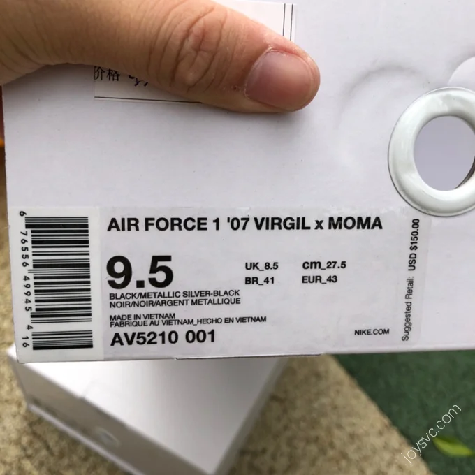 Off-White x Nike Air Force 1 Black/Silver AV5210-100