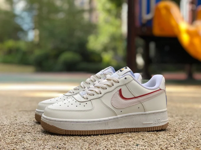 Nike Air Force 1 Cream White/Pink Double Swoosh DX6065-101