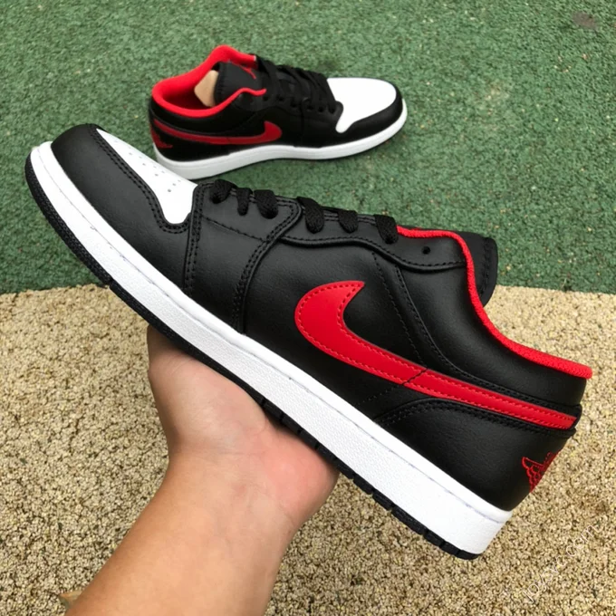 Air Jordan 1 Low Black White Red 553558-063