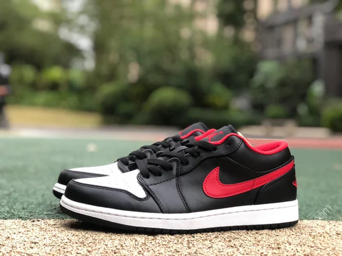 Air Jordan 1 Low Black White Red 553558-063