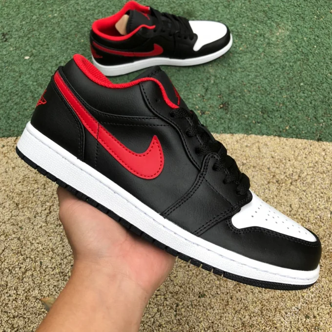 Air Jordan 1 Low Black White Red 553558-063