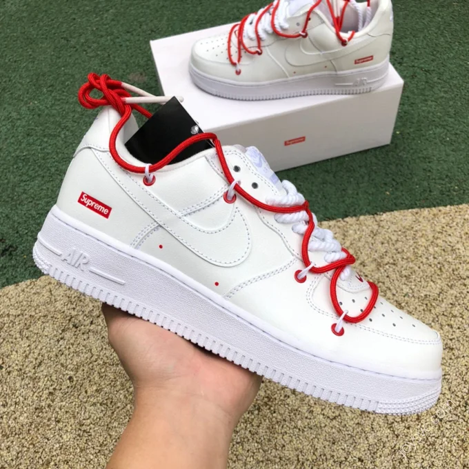 Supreme x Nike Air Force 1 White/Red CU9225-100