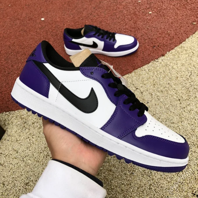 Air Jordan 1 Low Golf White Purple Sneakers DD9315-105