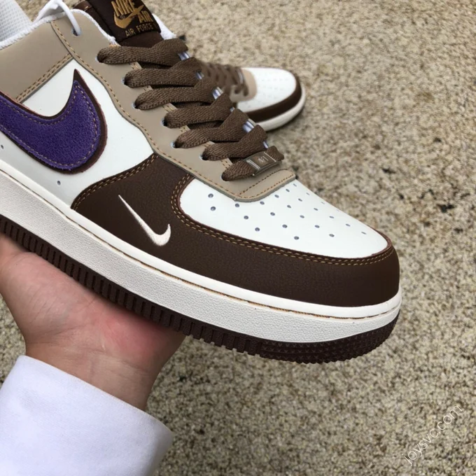 Nike Air Force 1 '07 Mocha Purple Swoosh LJ8822-111