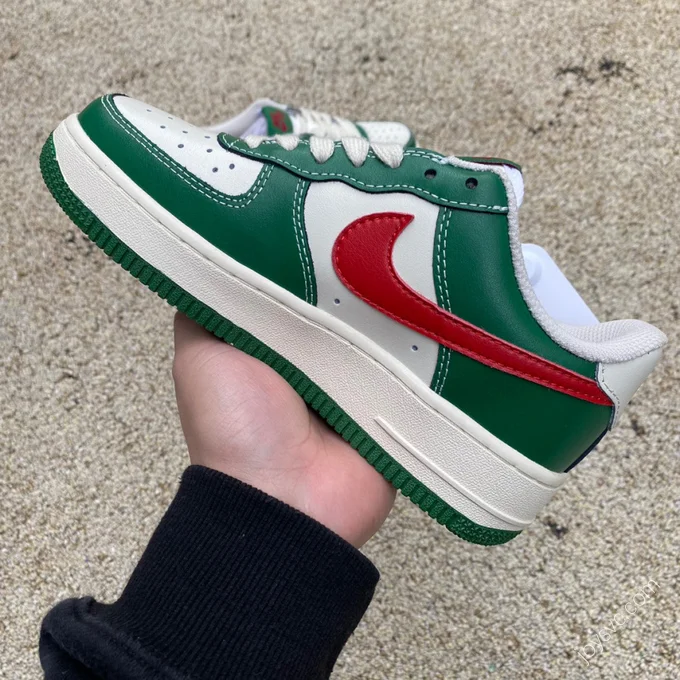 Nike Air Force 1 '07 White/Green/Red Swoosh CW2288-666