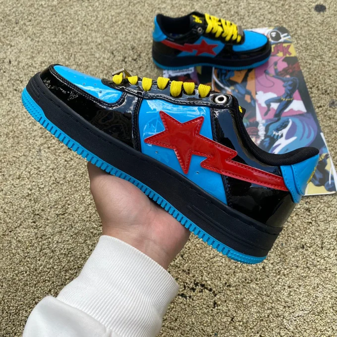 Marvel x Bape STA Black Blue Red