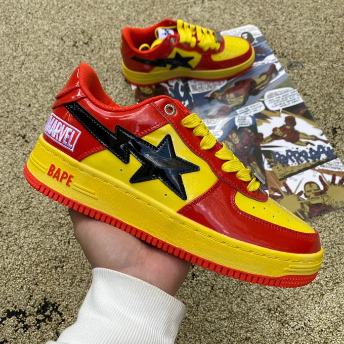 Marvel x Bape STA Red Yellow Black 1I73-191-902