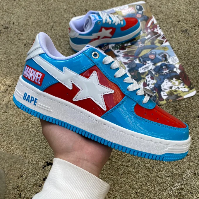 Marvel x Bape STA Blue Red White 1I73-191-903