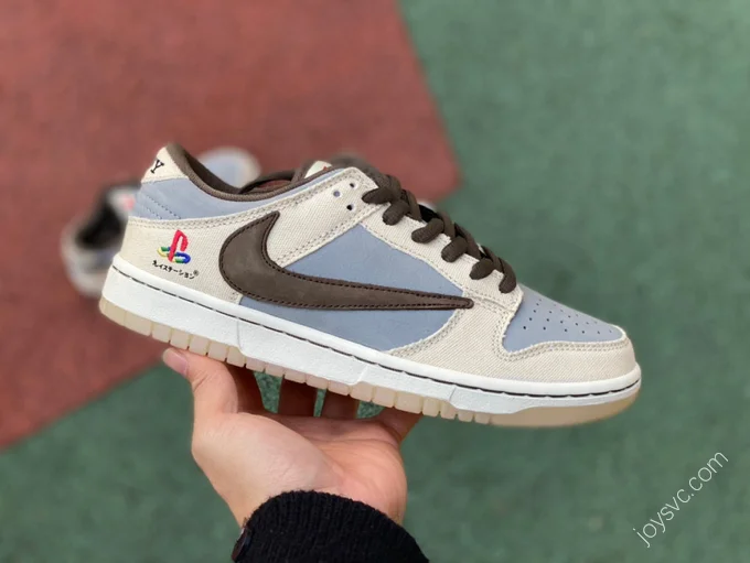 Travis Scott x Playstation x Nike SB Dunk Low Grey Blue CU1726-800