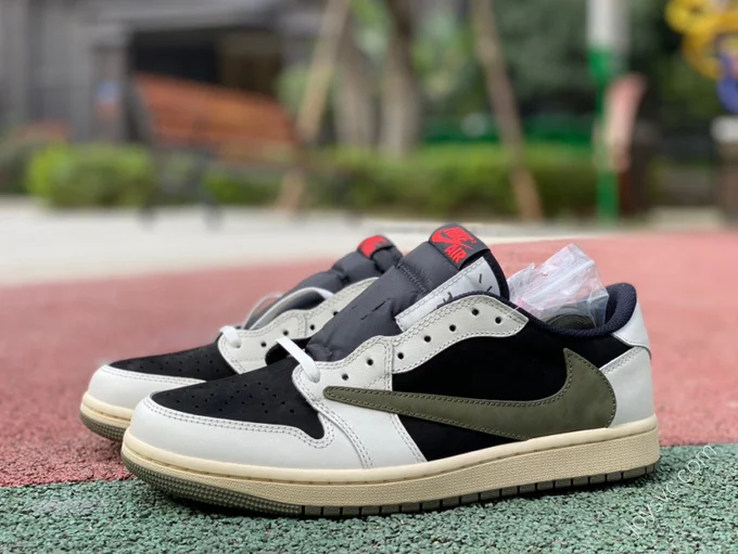 Travis Scott x Air Jordan 1 Low Olive Green T1 DZ4137-106