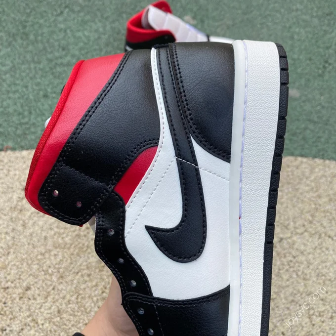 Air Jordan 1 Mid Black White Red Sneakers BQ6472-061