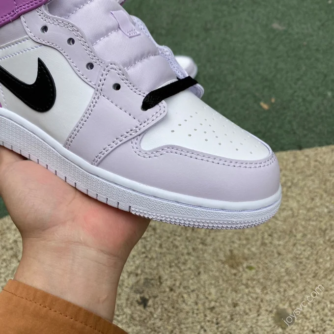 Air Jordan 1 Mid GS White Pink Purple Sneakers DQ8423-501