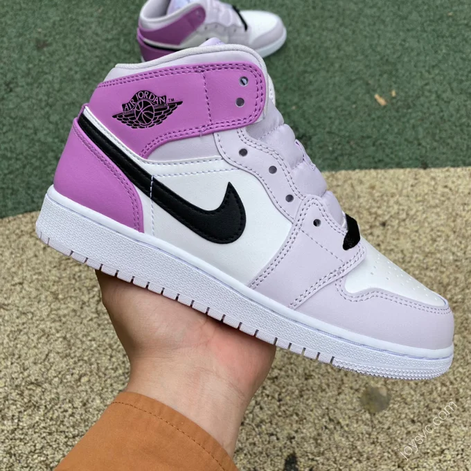 Air Jordan 1 Mid GS White Pink Purple Sneakers DQ8423-501