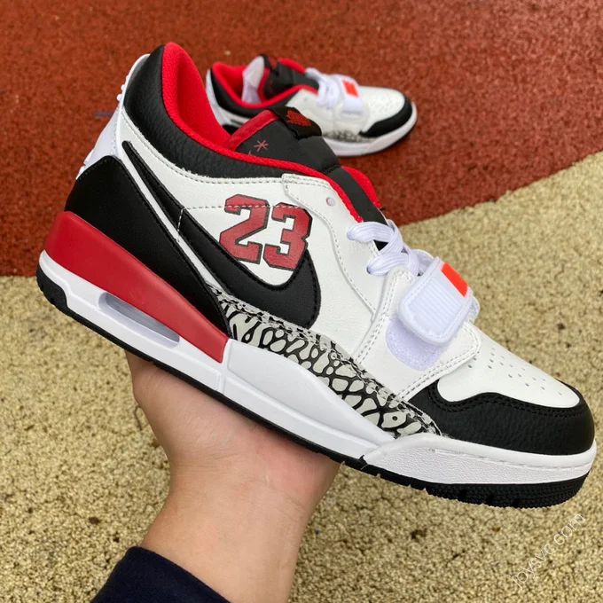 Air Jordan Legacy 312 White Black Red 23 Logo Low Low-Top Sneaker FJ7221-101