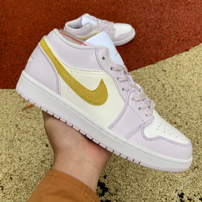 Air Jordan 1 Low White Purple Sneakers DC0774-501