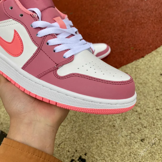 Air Jordan 1 White Pink Low Sneakers 553560-616