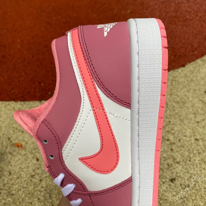 Air Jordan 1 White Pink Low Sneakers 553560-616