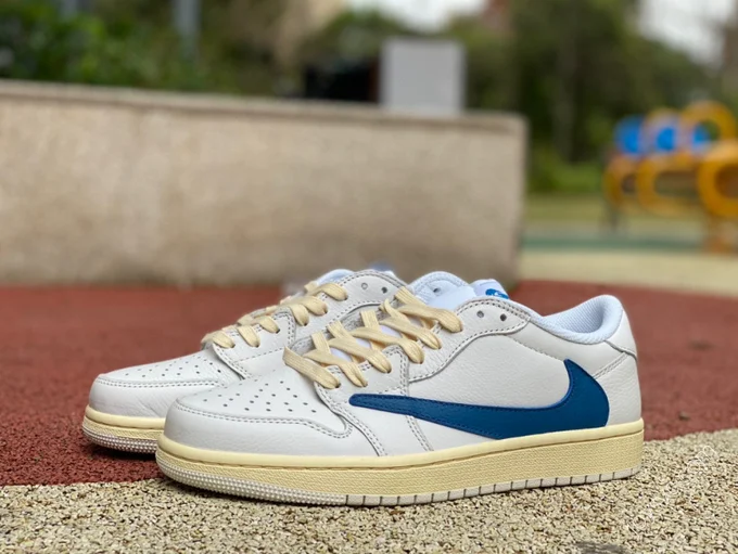 Travis Scott x Air Jordan 1 Low White Blue DO7097-100