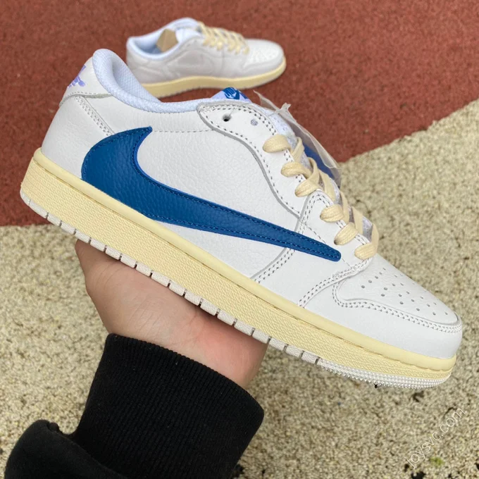 Travis Scott x Air Jordan 1 Low White Blue DO7097-100