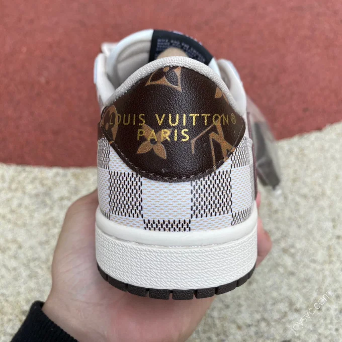 Travis Scott x Air Jordan 1 Low x Louis Vuitton Brown White Sneakers