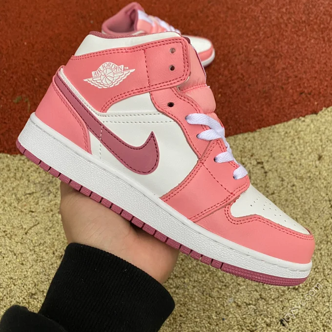 Air Jordan 1 Mid GS Pink White Sneakers DQ8423-616