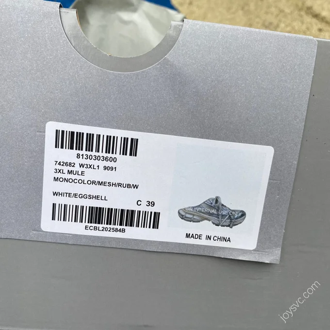 Balenciaga 3XL Mule Silver White