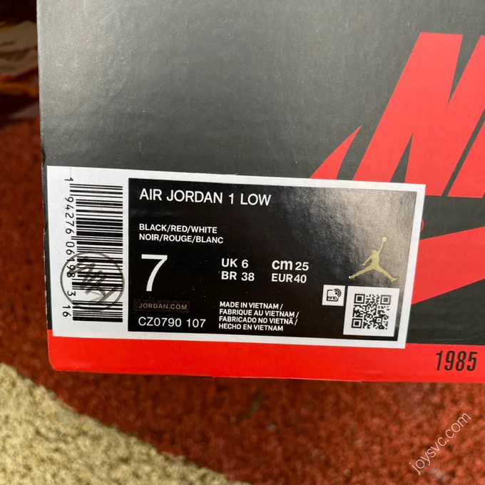 Air Jordan 1 x OFF-WHITE Black Toe Low Sneakers CZ0790-107