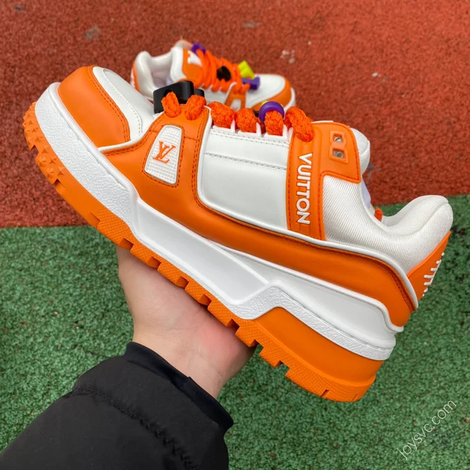 LOUIS VUITTON Trainer Maxi White Orange