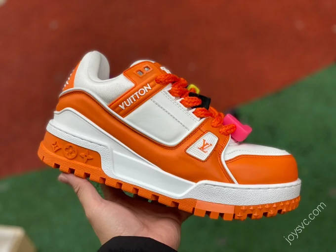 LOUIS VUITTON Trainer Maxi White Orange