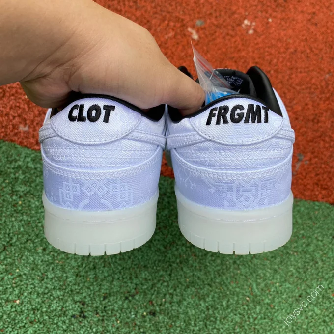 CLOT x fragment design x Nike Dunk Low White Silk FN0315-110