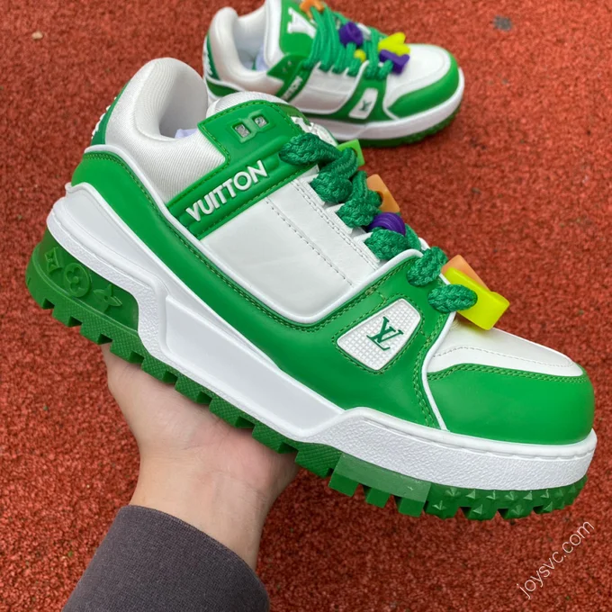 LOUIS VUITTON Trainer Maxi White Green