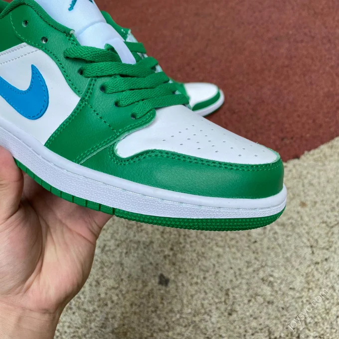 Air Jordan 1 Low White Green Blue Sneakers DC0774-304