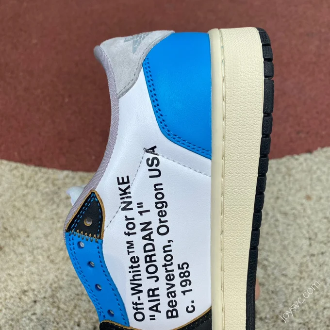 Air Jordan 1 x OFF-WHITE Black Blue Low Sneakers CZ0790-108