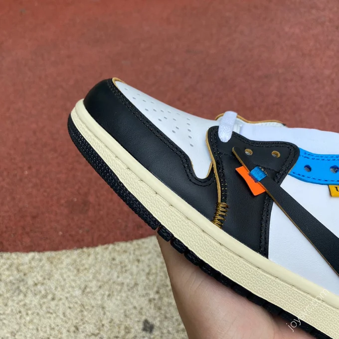 Air Jordan 1 x OFF-WHITE Black Blue Low Sneakers CZ0790-108