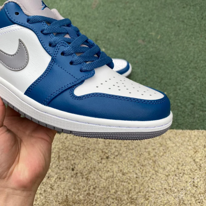 Air Jordan 1 Low White Grey Blue Sneakers 553558-412