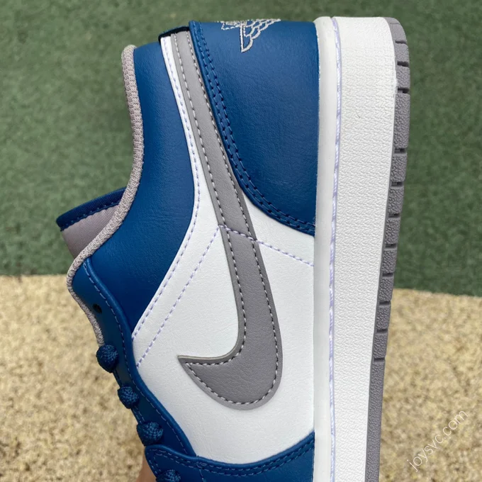 Air Jordan 1 Low White Grey Blue Sneakers 553558-412