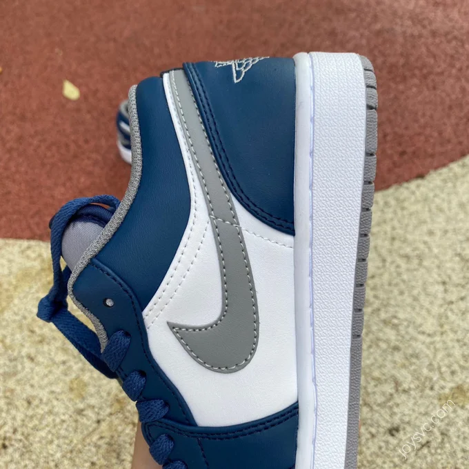 Air Jordan 1 Low White Grey Blue Sneakers 553558-412