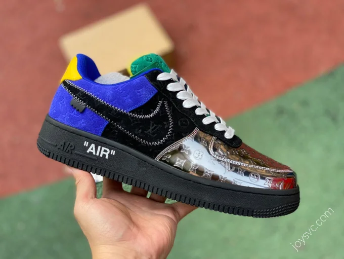 Louis Vuitton x Nike Air Force 1 Silver Black Blue