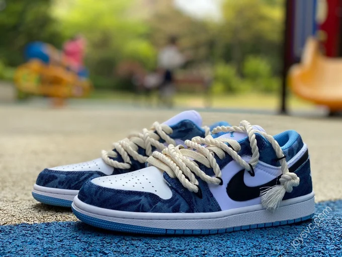 Air Jordan 1 Low White Blue Sneakers DM8947-100