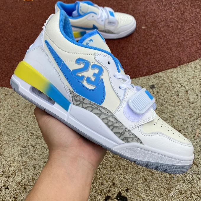 Air Jordan 3 Retro White Blue Yellow Sneaker 923096-101