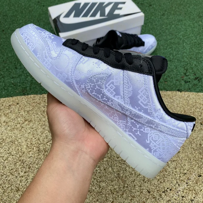 CLOT x fragment design x Nike Dunk Low White Silk FN0315-110