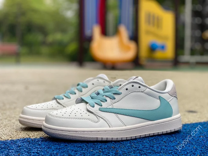 T IFFANY & CO. x Travis Scott x Air Jordan 1 Low Blue White Sneakers DM7866-220