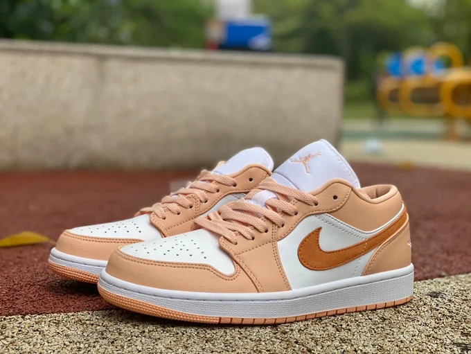 Air Jordan 1 Low White Pink Orange Sneakers DC0774-801